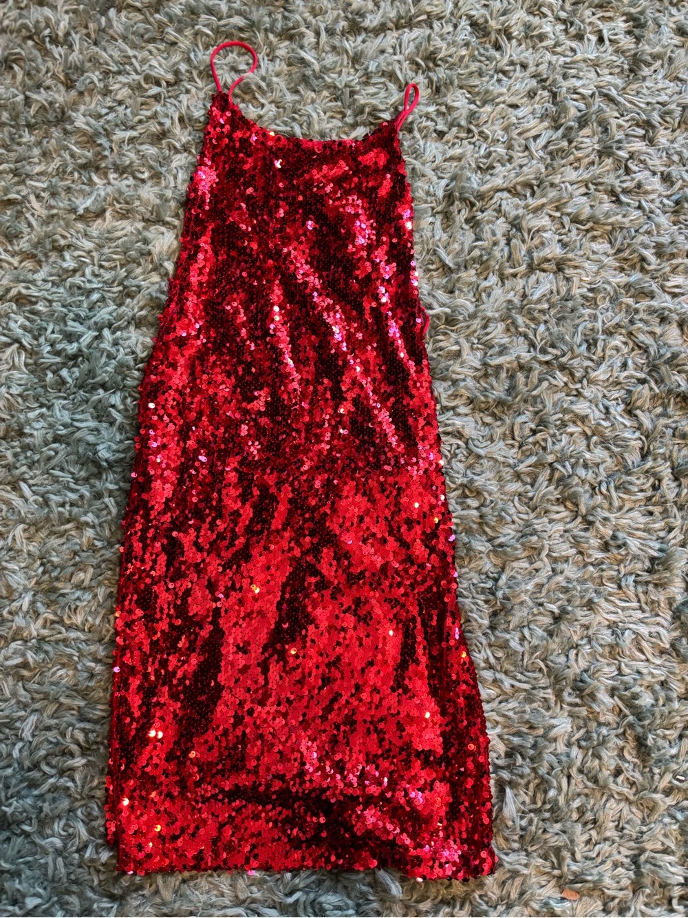 Motel Rocks Red Sequin Backless Mini Dress